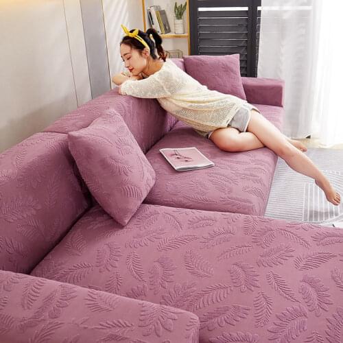 2021 Jacquard Stretch Sofa Cover All-inclusive Sofa Cover Four Seasons Universal Simple Sofa Dust Cover (with 1 Pillowcase)