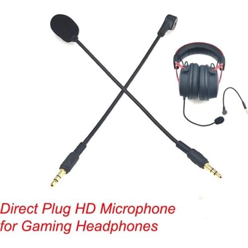 3.5mm Mono/ Stereo/ 4 Pole HD Microphone for Gaming Headphones Direct Plug Condenser Microphone For Bluetooth Headsets 190mm