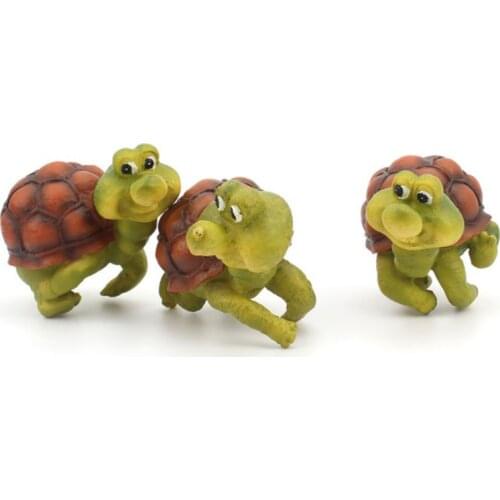3 PCS Garden Flower Pot Decor Resin Tortoise Pot Crawl Decorative Tortoise Figurines Potting Ornaments For Office Garden