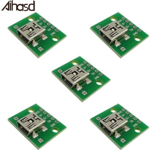 5PCS/ LOT USB Turn DIP Female Humpback MINI-5P 2.54mm SMD DIP Switch Adapter Plate Welded