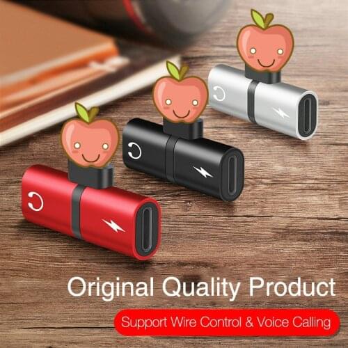 2-in-1 adapter audio headphone adapter charge 3.5 mm converter for iphone 7 8pius x aluminum alloy charging audio