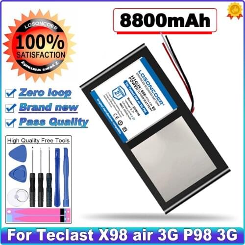 LOSONCOER 3 Line 3095190 3296192 8800MAH for Teclast X98 Air 3G P98 3G Tablet PC Battery 3 Wire X98 X98 AIR P98 X98 P98HD v99i