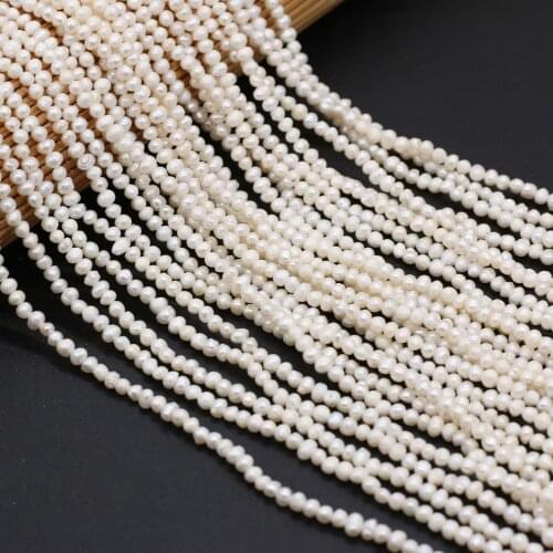 Good Quality Natural Freshwater Pearls Beaded 2-3mm Potato Shape Punch Loose Beads for Jewelry Making DIY Bracelet Necklace Gift
