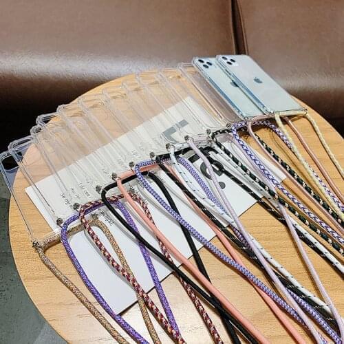 Cases For Samsung Galaxy A50 A30S A32 A30 A20e A50s A51 A52 A70 A71 A72 A41 A10 A12 A31 A40 M40S Crossbody Strap Lanyard Cord PC