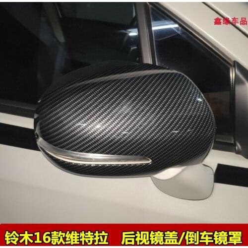 ABS Carbon fiber pattern car Rcarearview mirror cover Trim/Rearview mirror Decoration For Suzuki Vitara 2015-2018 Car styling