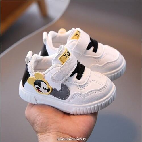 Disney Mickey Mouse Kids cartoon Sneakers Boys Girls White trainers Children Casual School shoes