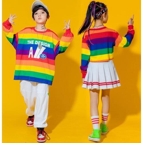 Kids Hip Hop Competitions Performance Clothes Children Cheerleading Costume for Boys Jazz Costumes Girls Streetwear