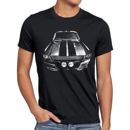 Fashion Men Cotton O-neck T-Shirt Men Summer Casual Eleanor T-Shirt Men Muscle Car Mustang Shirt Hip Hop Tees Tops