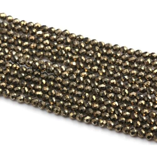 Faceted Stone Beads Spinels Stone Rectangle Section Chalcopyrite Beads for Jewelry Making Bracelet Necklace Accessories 2/3mm