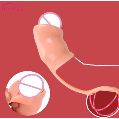 IKOKY Anti Dropping Blockage Sex Toys for Man TPE Cock Ring Penis Ring Foreskin Correction Delay Ejaculation Male masturbation