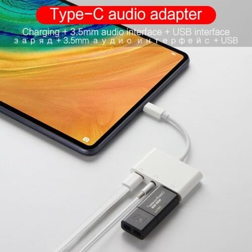 USB C to USB charge 3.5mm AUX Headphones Adapter For Huawei P30 P40 5G nova 7 Pro phone Type C to 3.5 Jack Earphone Audio cable
