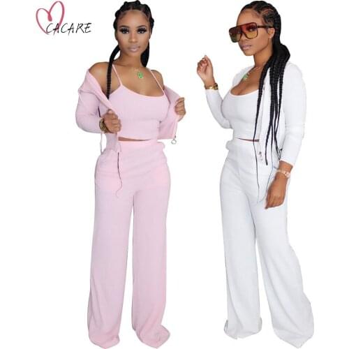 3 Pieces Sets Women Tracksuit Trouser Suits Tank Shirts Pants Set Sweatshirt Outfit Pantsuit Sportswear F0043 Woman Clothes
