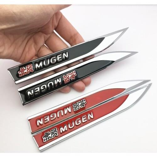 ANTINIYA Red/Black Metal Mugen car styling Fender Side Sticker Rear Trunk Emblem Badge for Honda Civic Odyssey Accord CR-V FIT