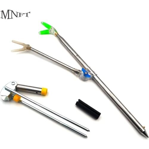MNFT 1Set Stainless Steel Fish Rod Stand Bracket 1.7M 2.1M Telescoping Fishing Tool Angle Adjustable Luminous Hand Rod Holder