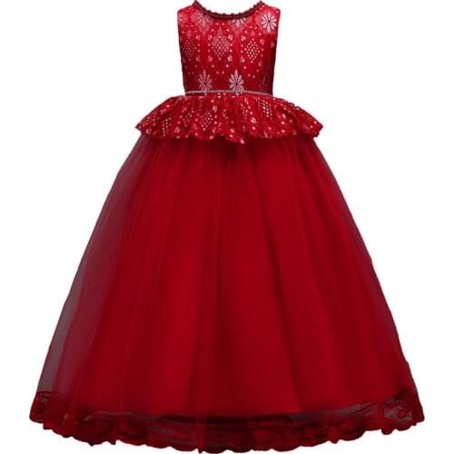Lace Flower Girl Dresses For Wedding Evening First Communion Dress Teenage Girls Children Ball Gown Kids Clothes 4 6 8 10 Years