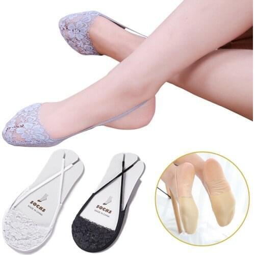 Summer Invisible Sling Socks Antiskid Liner Half Feet Hosiery Fashion Women Sexy Lace Beathable Non-Slip High heels Boat Sock