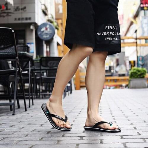 Fashion Youth Flip Flops Summer Novel Pattern Style Non-Slip Comfortable Sandals Mens Rubber Soft Sole Casual Beach Slippers