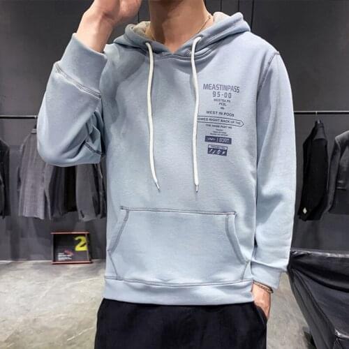 EL BARCO Letter Print Cotton Casual Men Hoodies Autumn Hip Hop Streetwear Black Male Hooded Tops White Harajuku Pullover Coats