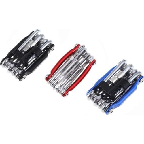 11 In 1 Folding Bicycle Tire Repair Kits Tool Multitool Bicycle Wrench Screwdriver Chain Cutter Cycling Tools Set Socket Wrench