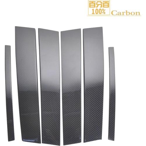 Real Dry Carbon Fiber Window Door Pillar For Infiniti Q50 Auto Accessories