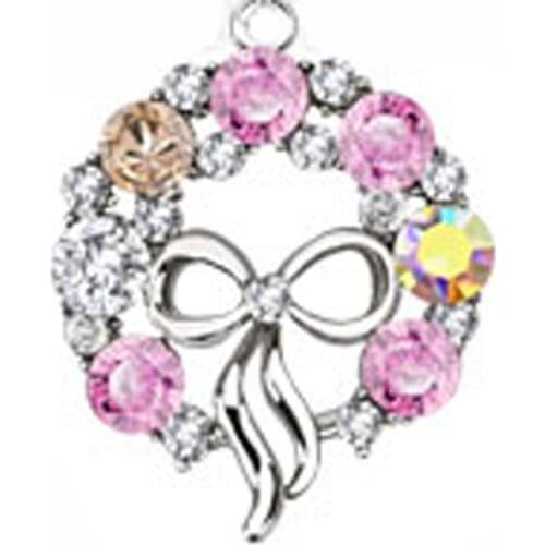 New colorful rhinestone metal alloy bow tie garland floral hoop torse necklace pendant fashion jewelry ornament accessories