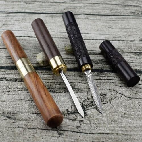 Stainless Steel Tea Knife Needle Pick With Wood Handle Puer Tea Tools Cone Needle Breaking Prying Tea Brick Professional Tool