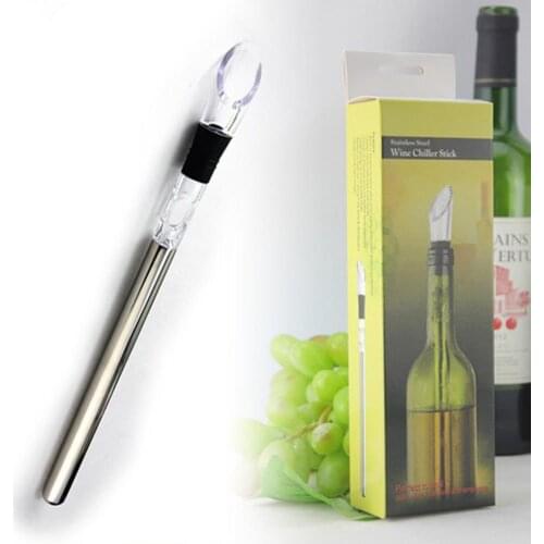 Wine Bottle Cooling Chill Coolers Ice Cool Freezer Stick Rod and Pourer Stainless Steel Wine chillers Coolers Freezer