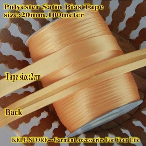Free shipping -Polyester Satin Bias Binding Tape,size: 20mm,2cm,3/4",100m/lot,sewing binding tape,sewing edge dark golden yellow