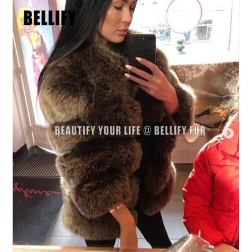 Lovely Fabulous christamas gift Frosted Natural fox fur coats outerwear For Women