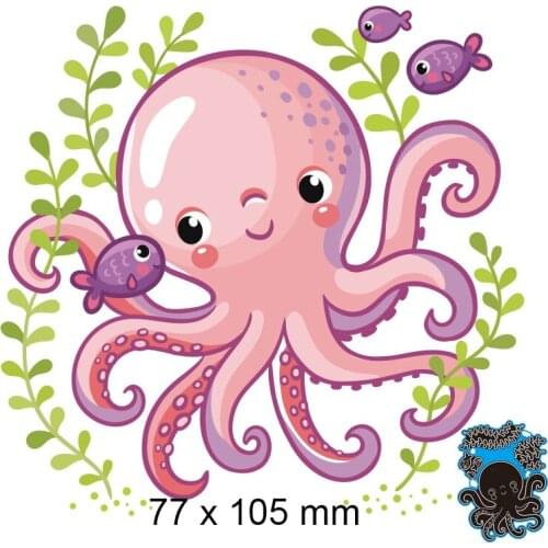 Cutting Dies Seagrass Octopus New Metal Stencils DIY Scrap Booking Paper Cards Making Decoration 77*105mm