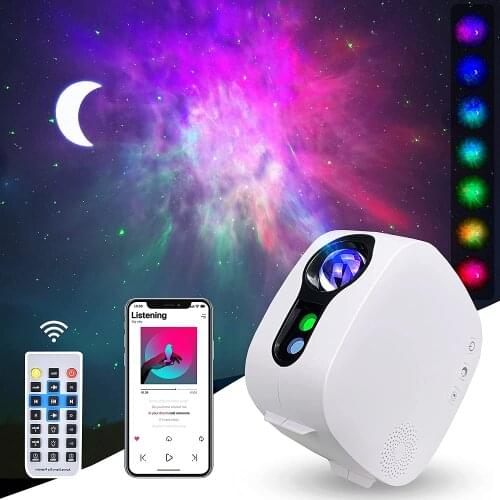 Starry Sky Projector Bluetooth Music Speaker LED Night Light Projector Galax Nebula Ocean Control Star Projector Moon Night Lamp