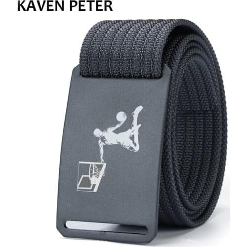 Luxury Belt Men Canvas Military Nylon Belt Designers Casual Solid Canvsa Waist Belt Aluminum Metal Buckle Brown Color