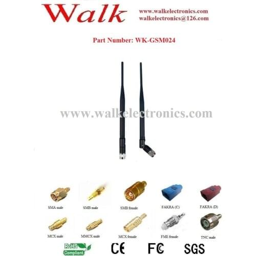 SMA male straight foldable 7.0dBi high gain gprs gsm rubber antenna CDMA quad band stubby antenna