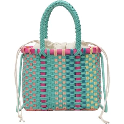 New style handbag fashion personality summer one-shoulder messenger woven bag vegetable basket beach bag