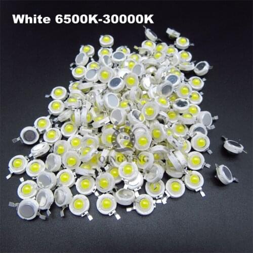 500pcs 1w 3w LED Chips Bulb Diodes Cold Whie/Natural White/Warm White RGB/Red/Yellow/Blue/Green/ Plant Grow Light Source