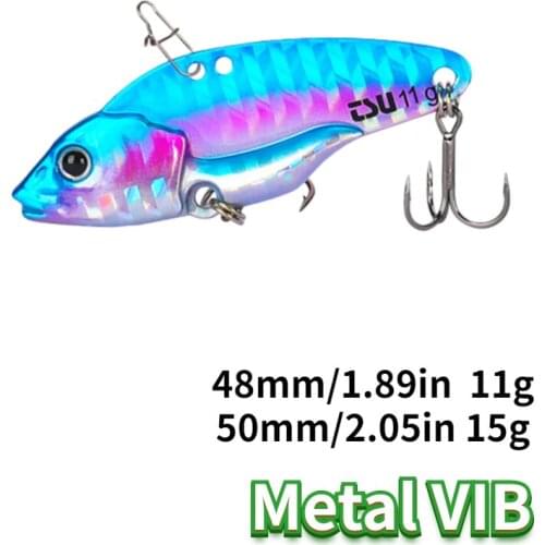 TSURINOYA VIB Fishing Lure ATTACK 48mm 52mm 11g 15g Metal Vibration Hard Bait High Quality Bass Pike Wobbler Winter Fishing Bait