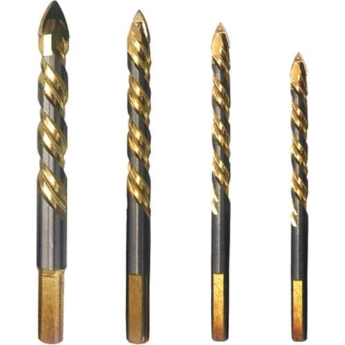 Titanium-plated Lengthened Alloy Triangle Drill Glass Ceramic Brick Wall Concrete Plank Iron Sheet Hole Opener Triangle