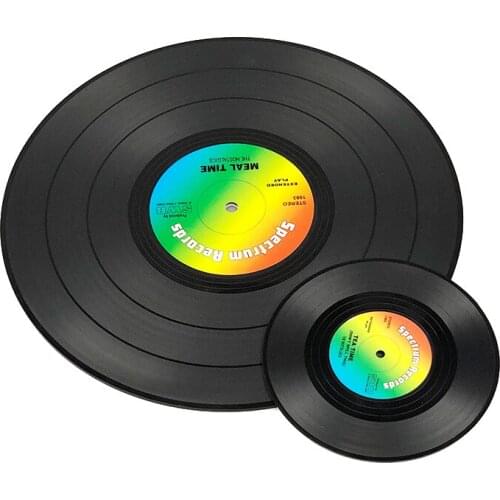 Vinyl Record Table Mats Drink Coaster 2pcs Middle Size Table Placemats Creative Pot Plate Coasters Heat-resistant Nonslip Pads