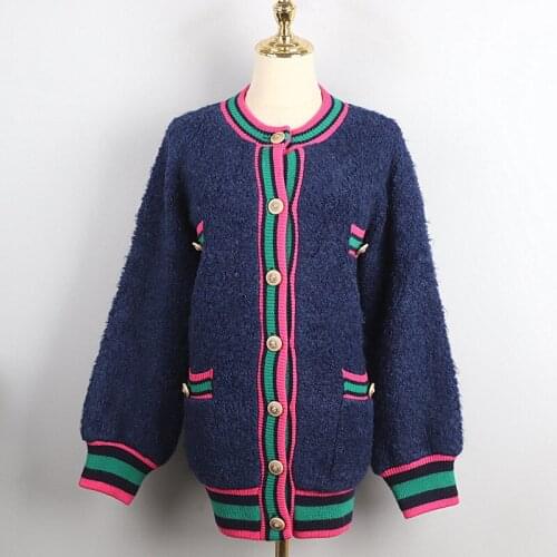 Clothes High Quality Winter Sweater Cardigans Coats Women Button Up Casual O-Neck Long Sleeve Pink Knitted Outwear Pull Femme Za