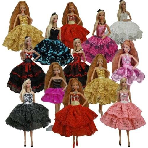 1/6 Fashion Floral Lace Dress For Barbie Doll Clothes Princess Outfits Party Gown Vestidos 11.5" Dolls Accessories Playhouse Toy