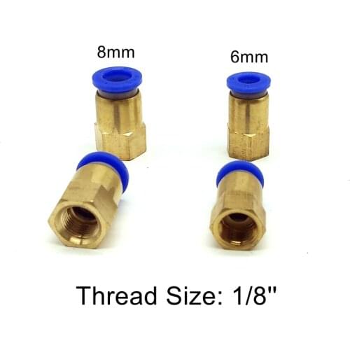 10pcs/lot 6mm 8mm Tube 1/8'' Internal Thread Pneumatic Fitting Quick Joint Connector PCF6-1 PCF8-1 pipe fitting