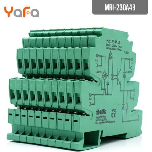 10pcs/lot MRI-230A48 AC solid relay Photocoupler Isolation Protection Relay Module 220V Ultra-thin Railway PLC Control Board