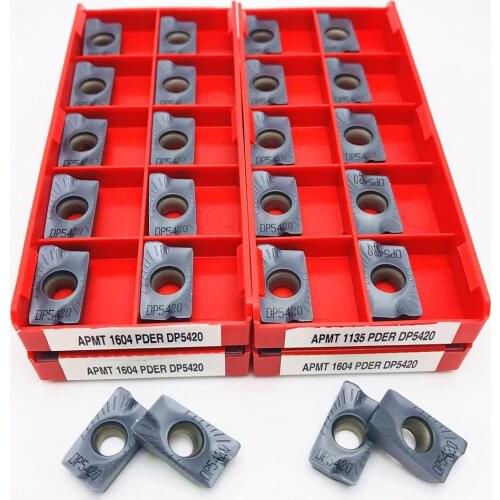 10PCS Lathe Parts Tool APMT1604 PDER DP5420 Carbide CNC Milling Cutter APMT 1604 Metal Turning Insert CNC Tool APMT