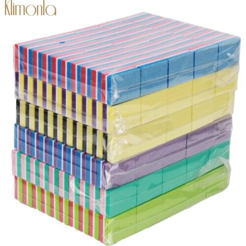 200Pcs/Pack Mini Nail Files Block 100/180 Square Sponge Nail Buffer Block UV Gel Varnish Polishing DIY Nail Art Pedicure Files