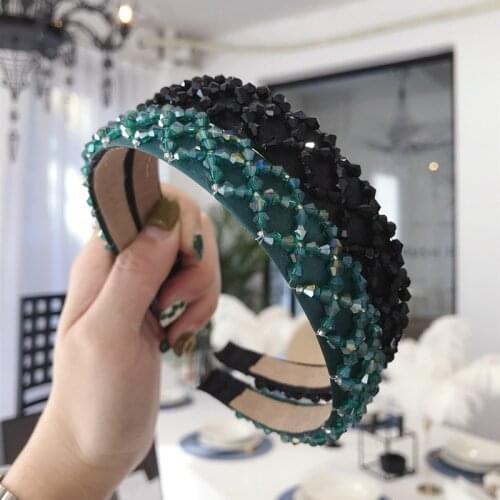 2020 Vintage Rhinestone Pearl Jewel Bezel Hair Bands For Women Hair Clips Turban Headband Girls Hair Accessories diademas opaska