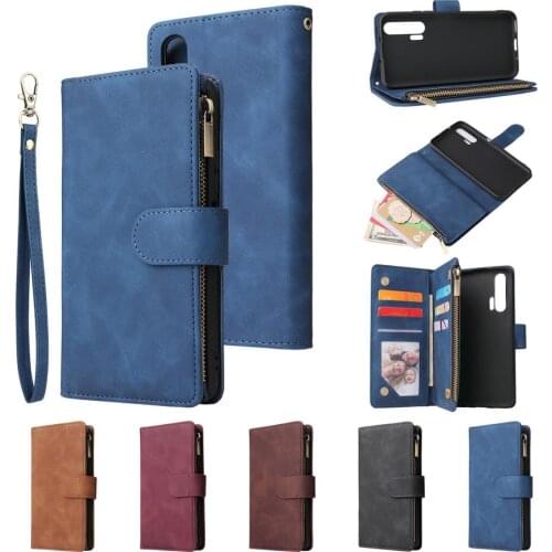 2021 Nova 5T Flip Card Case for Huawei Nova 5T 5 T Luxury Multi-Function Zipper Wallet Case Nova 5T T5 Stand Cover for Nova 5T F