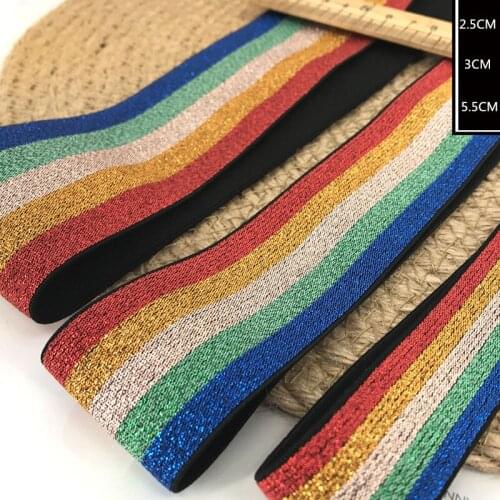 3/lot meter Fashion stripe elastic band webbing shoulder bottom straps for DIY Garment Accessories