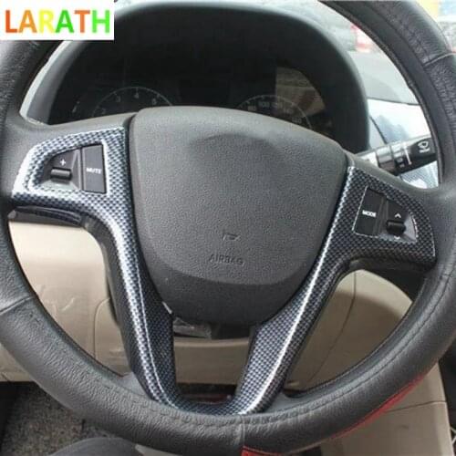 For Hyundai Verna 2010-1014 ABS Carbon Fiber/Mahogany color Car Accessories Inner Steering Wheel Bottom Cover Trim 1pcs