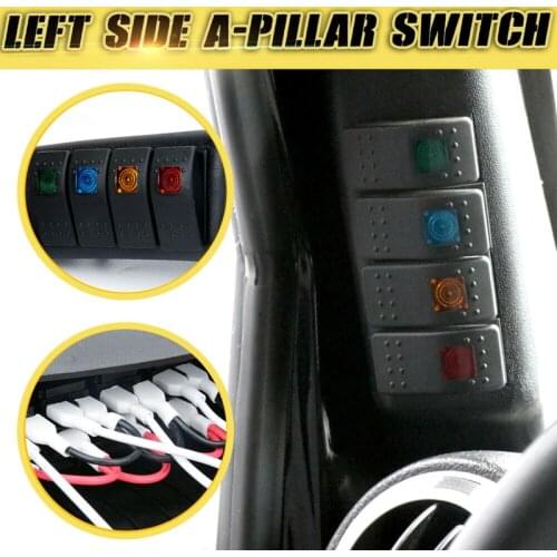 Car A-Pillar Switch Pod Panel Left Side Rocker for Jeep Wrangler JK 2007-2017