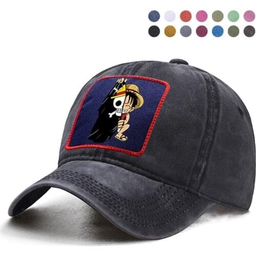 One Piece The Pirate King Luffy Baseball Cap Dad Solid Trucker Hat Snapback Bone Hats Harajuku Casquette Berets Ponytail Caps